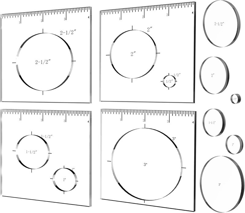 Monliful Pack of 4 Circle Inlay Template Set Router Templates for Woodworking,Router Jig Templates Decorative Templates - Image 1